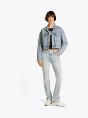 Tommy Jeans Blue Oversized Crop Trucker Jacket - Image 2 of 7