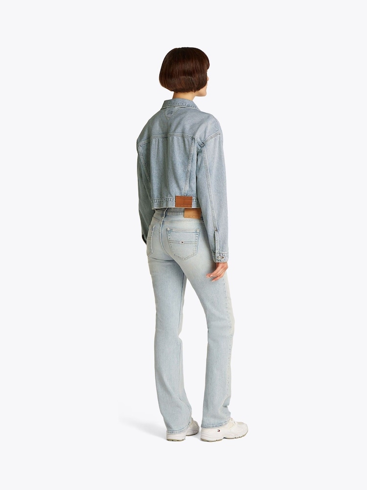 Tommy Jeans Blue Oversized Crop Trucker Jacket - Image 3 of 7