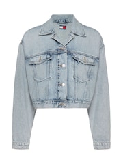 Tommy Jeans Blue Oversized Crop Trucker Jacket - Image 5 of 7