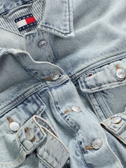 Tommy Jeans Blue Oversized Crop Trucker Jacket - Image 7 of 7
