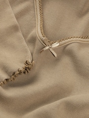 Tommy Jeans Brown Slim Rib V-Neck Long Sleeve T-Shirt - Image 7 of 7