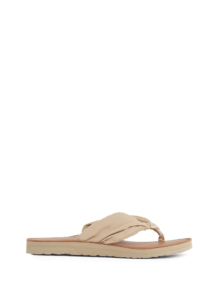 Tommy Hilfiger Natural Elevated Beach Sandals - Image 2 of 6 Tommy Hilfiger Natural Elevated Beach Sandals - Image 2 of 6