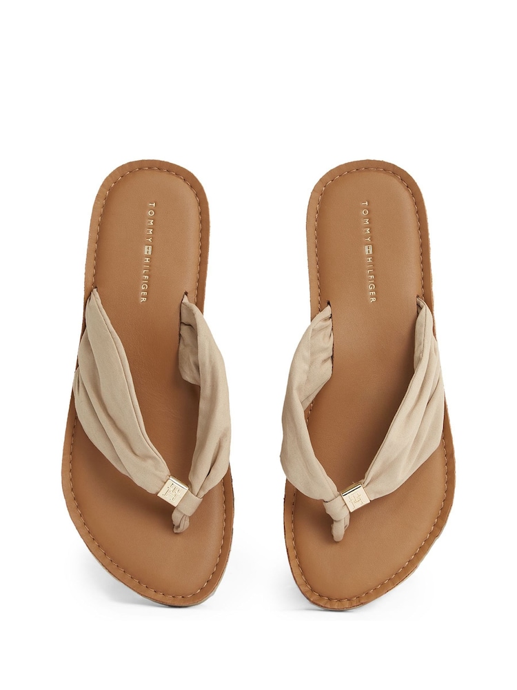 Tommy Hilfiger Natural Elevated Beach Sandals - Image 6 of 6 Tommy Hilfiger Natural Elevated Beach Sandals - Image 6 of 6