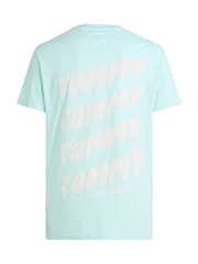 Tommy Jeans Blue Regular Fit Bubble Back Short Sleeve 100% Cotton T-Shirt - Image 6 of 6