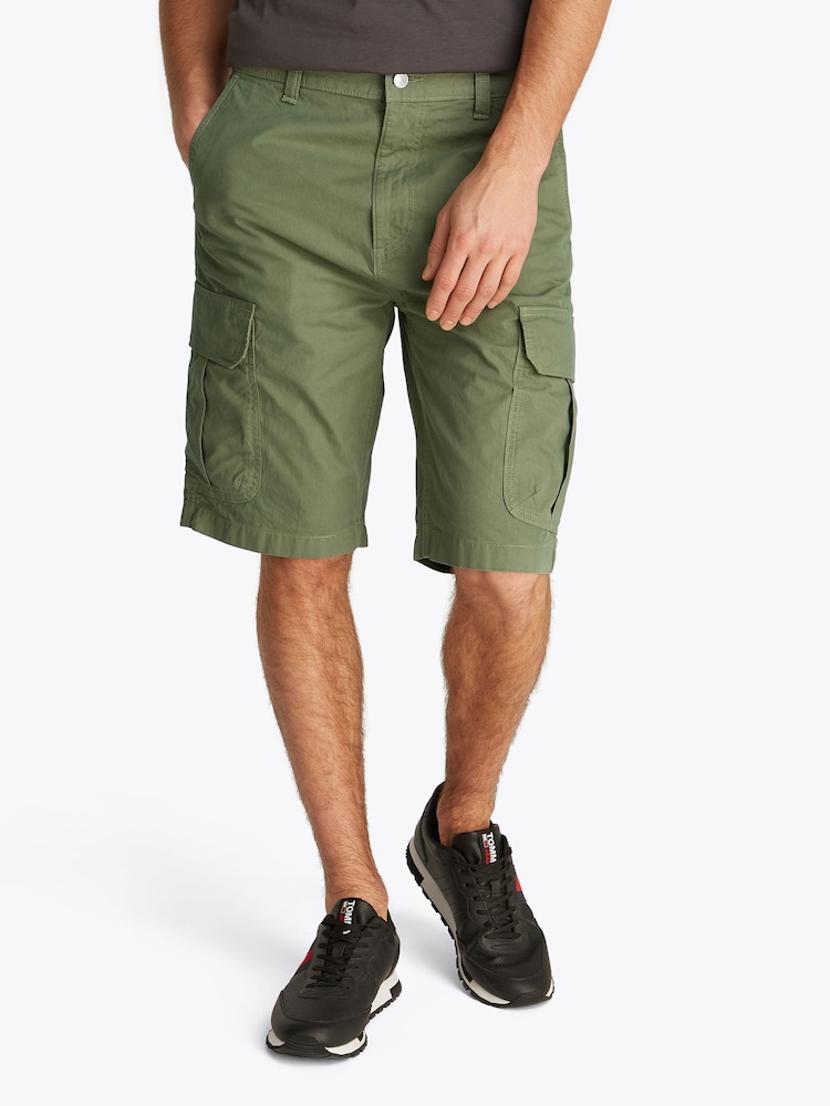Tommy Jeans Green Regular Fit Otis Cargo 100% Cotton Shorts - Image 1 of 7