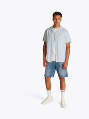 Tommy Jeans Blue Linen Blend Short Sleeve Shirt - Image 2 of 7