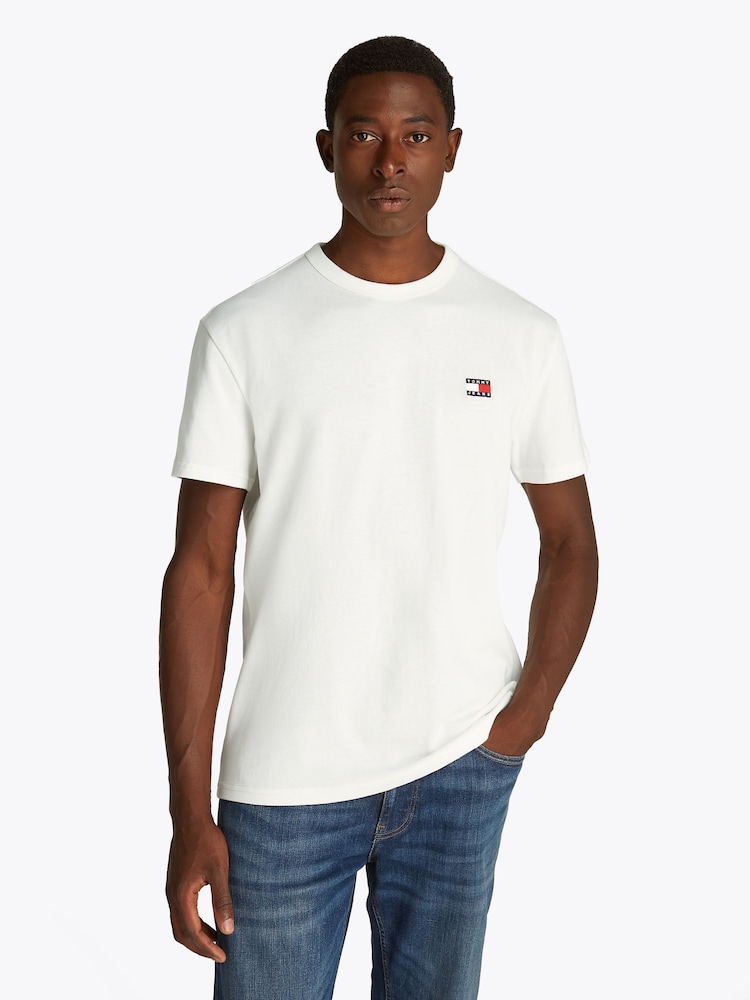 Natur - Tommy Jeans Regular Fit 100% Cotton Badge T-Shirt - Bild 1 von 7