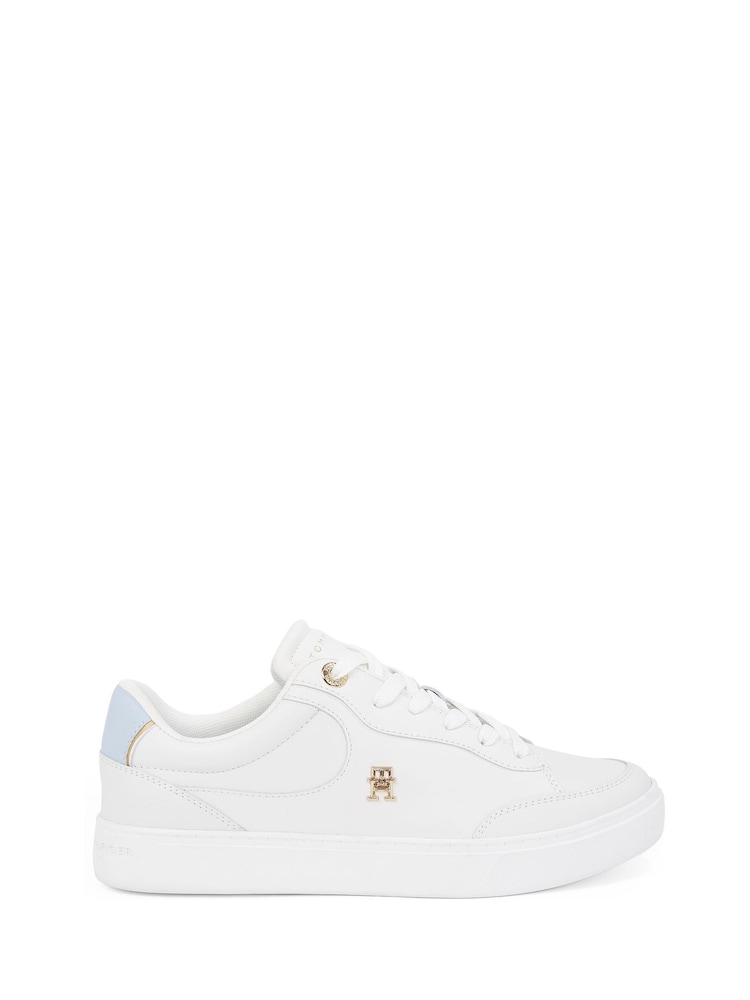 Tommy Hilfiger White Essential Chic Court Trainers - Image 2 of 6