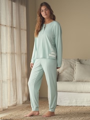 Verde menta - Pijama texturizado waffle twosie da B by Ted Baker - Imagem 1 de 15