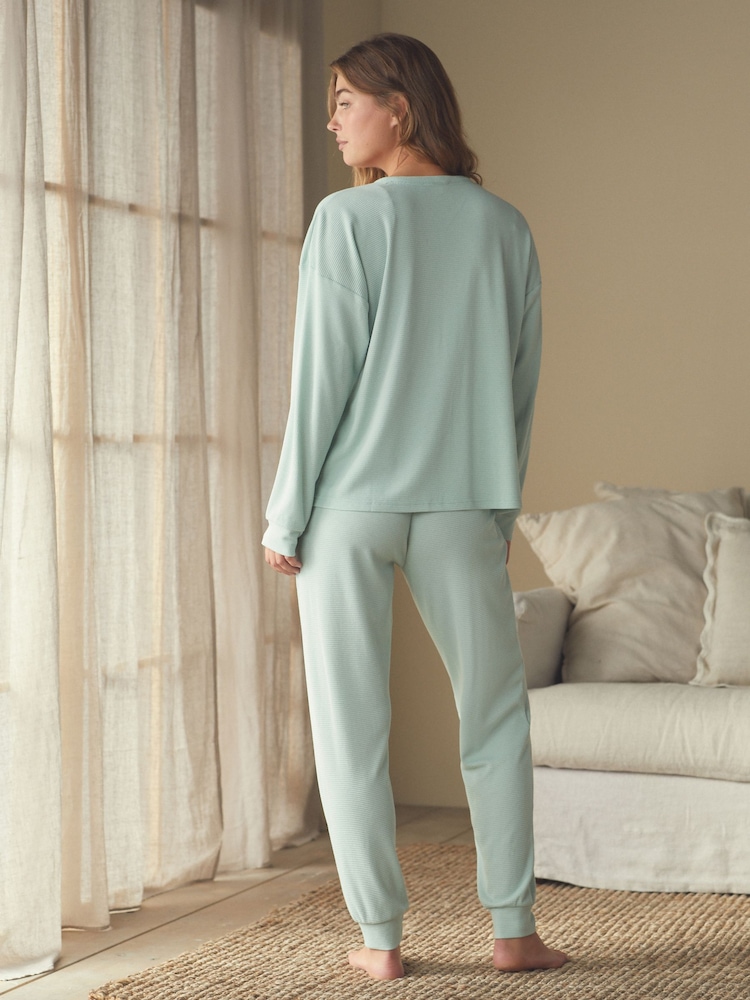 Verde menta - Pijama texturizado waffle twosie da B by Ted Baker - Imagem 2 de 15