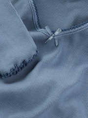 Tommy Jeans Blue Slim Rib V-Neck Long Sleeve T-Shirt - Image 7 of 7