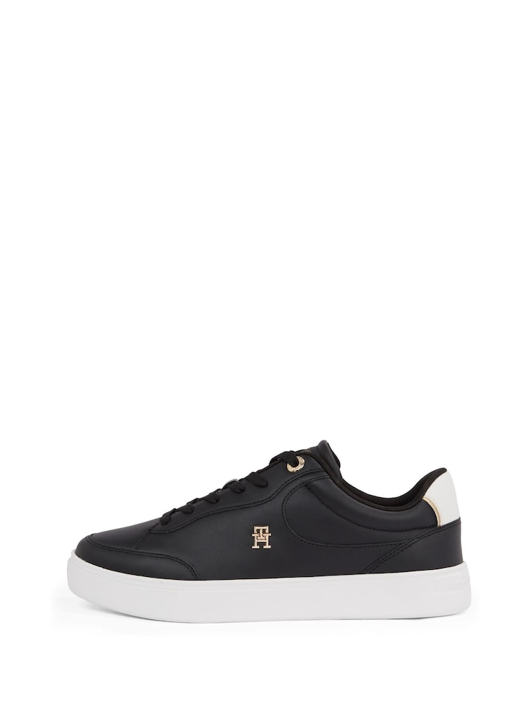 Tommy Hilfiger Black Essential Chic Court Trainers - Image 3 of 6