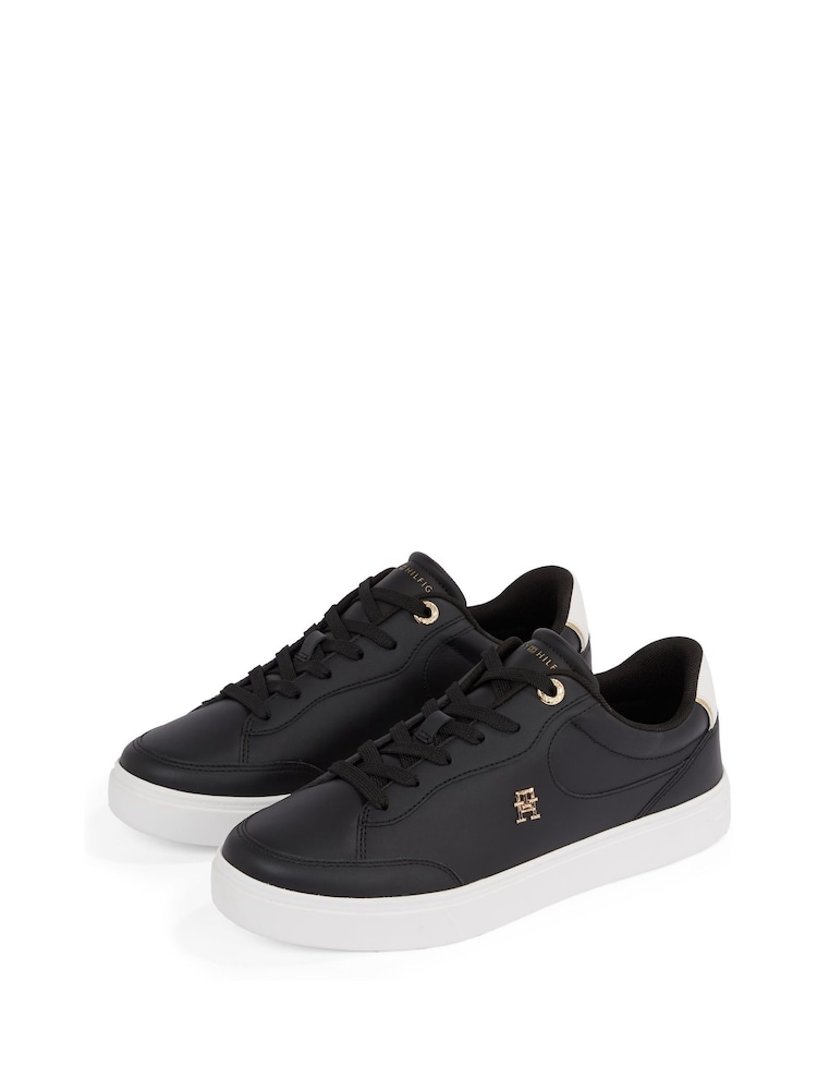 Tommy Hilfiger Black Essential Chic Court Trainers - Image 4 of 6