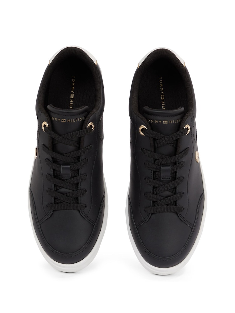 Tommy Hilfiger Black Essential Chic Court Trainers - Image 5 of 6