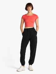 Tommy Jeans Black Script 100% Cotton Joggers - Image 2 of 7