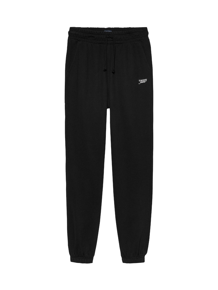 Tommy Jeans Black Script 100% Cotton Joggers - Image 5 of 7