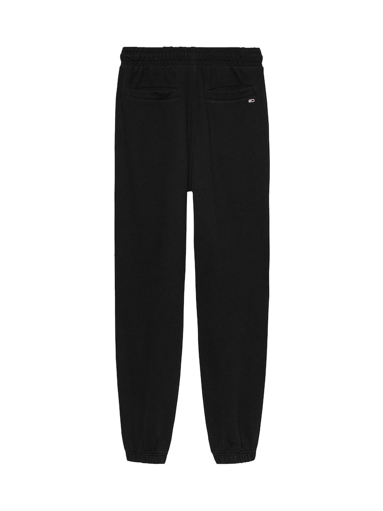 Tommy Jeans Black Script 100% Cotton Joggers - Image 6 of 7