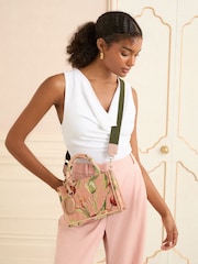 Love & Roses Pink Mini Embridered Structured Tote Bag - Image 2 of 6