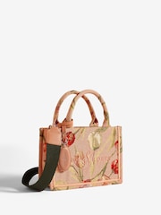 Love & Roses Pink Mini Embridered Structured Tote Bag - Image 3 of 6