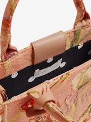 Love & Roses Pink Mini Embridered Structured Tote Bag - Image 5 of 6