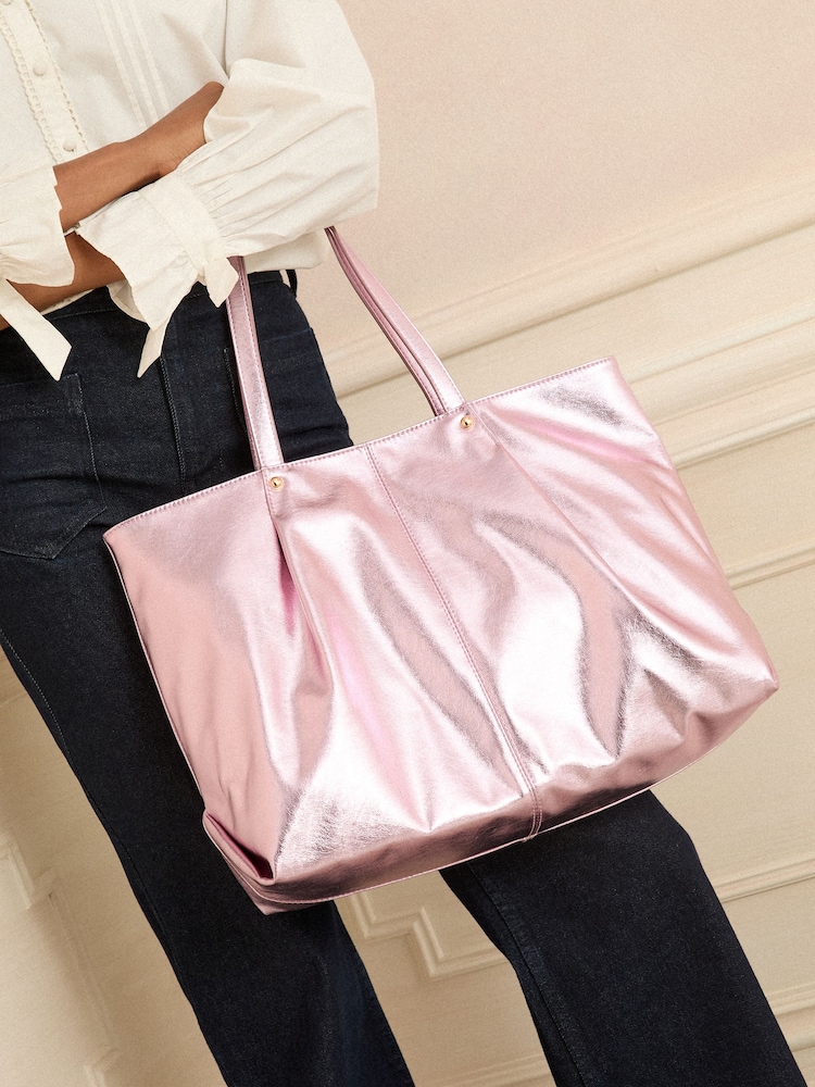 Shopper Tasche Rosa Metallic Leder Mcm Tasche Rosa Metallic Mcm