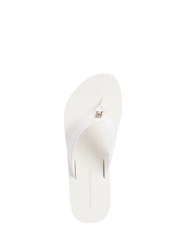 Tommy Hilfiger White Stripes Beach Sandals - Image 3 of 4