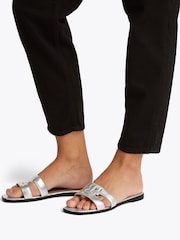 Tommy Hilfiger Peach Pink Logo Strap Mules - Image 1 of 6