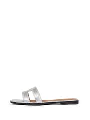 Tommy Hilfiger Peach Pink Logo Strap Mules - Image 3 of 6