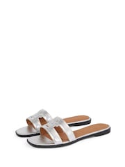 Tommy Hilfiger Peach Pink Logo Strap Mules - Image 4 of 6