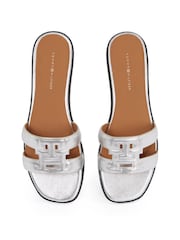 Tommy Hilfiger Peach Pink Logo Strap Mules - Image 5 of 6