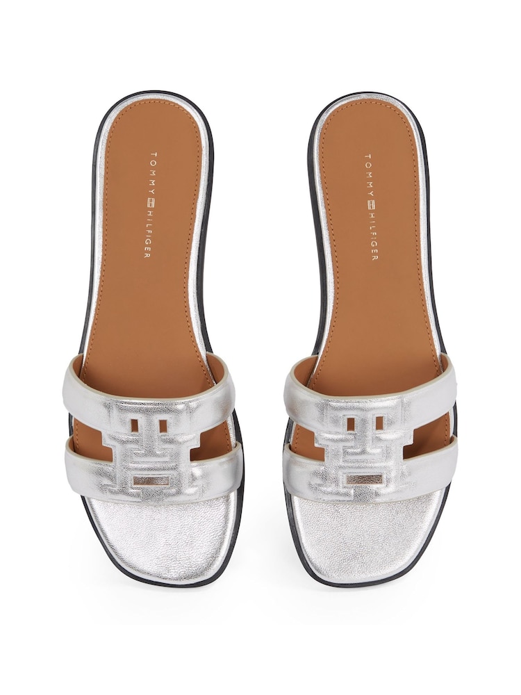 Tommy Hilfiger Peach Pink Logo Strap Mules - Image 5 of 6
