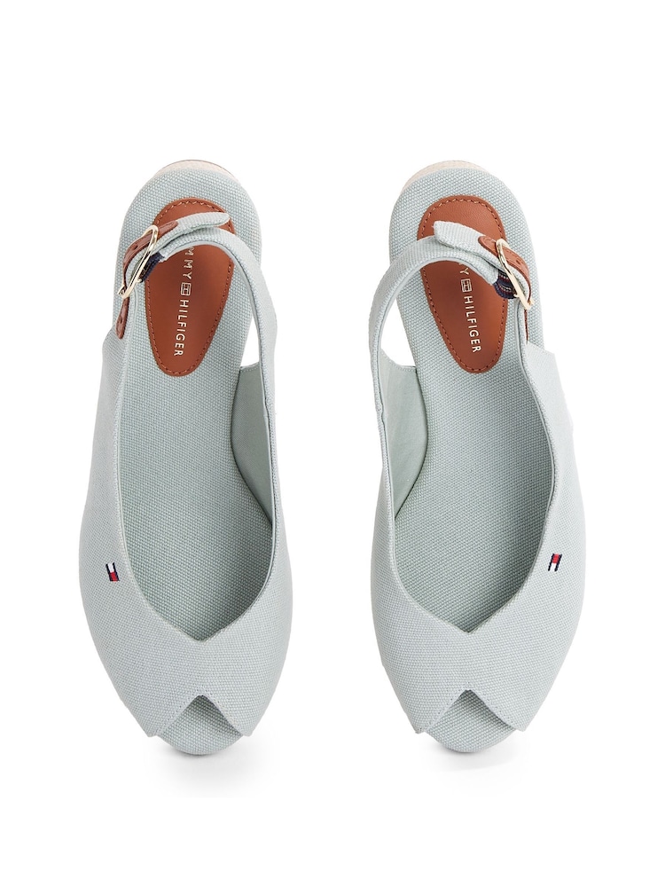Azul claro - Tommy Hilfiger Mid Wedge Slingback Sandals - Imagem 6 de 6
