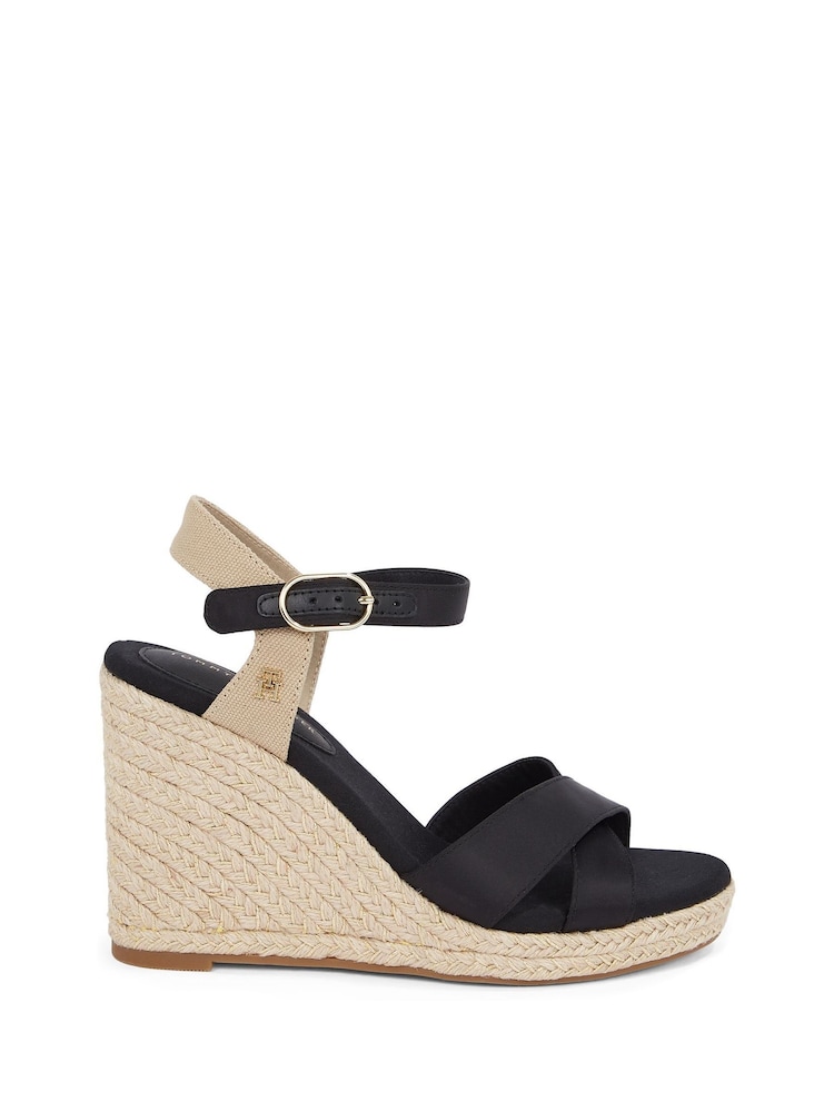 Tommy Hilfiger Pink Satin High Wedge Espadrilles - Image 2 of 6