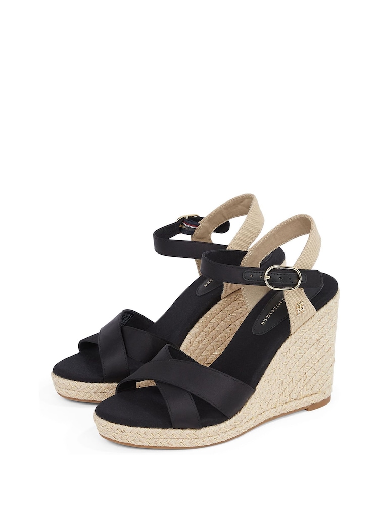 Tommy Hilfiger Pink Satin High Wedge Espadrilles - Image 4 of 6