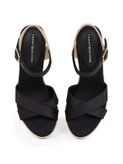 Tommy Hilfiger Pink Satin High Wedge Espadrilles - Image 5 of 6