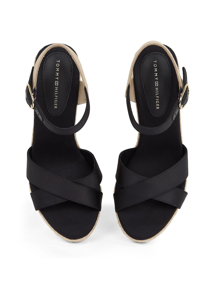 Tommy Hilfiger Pink Satin High Wedge Espadrilles - Image 5 of 6