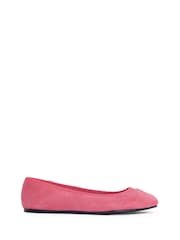 Tommy Hilfiger Dark Pink Suede Ballerinas With Hardware - Image 2 of 6