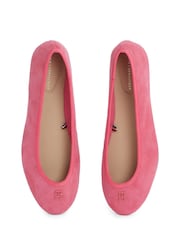 Tommy Hilfiger Dark Pink Suede Ballerinas With Hardware - Image 6 of 6