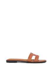 Tommy Hilfiger Brown Logo Strap Mules - Image 2 of 6