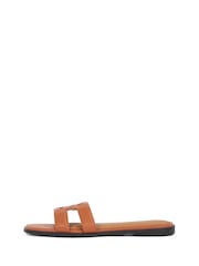 Tommy Hilfiger Brown Logo Strap Mules - Image 3 of 6
