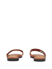 Tommy Hilfiger Brown Logo Strap Mules - Image 5 of 6