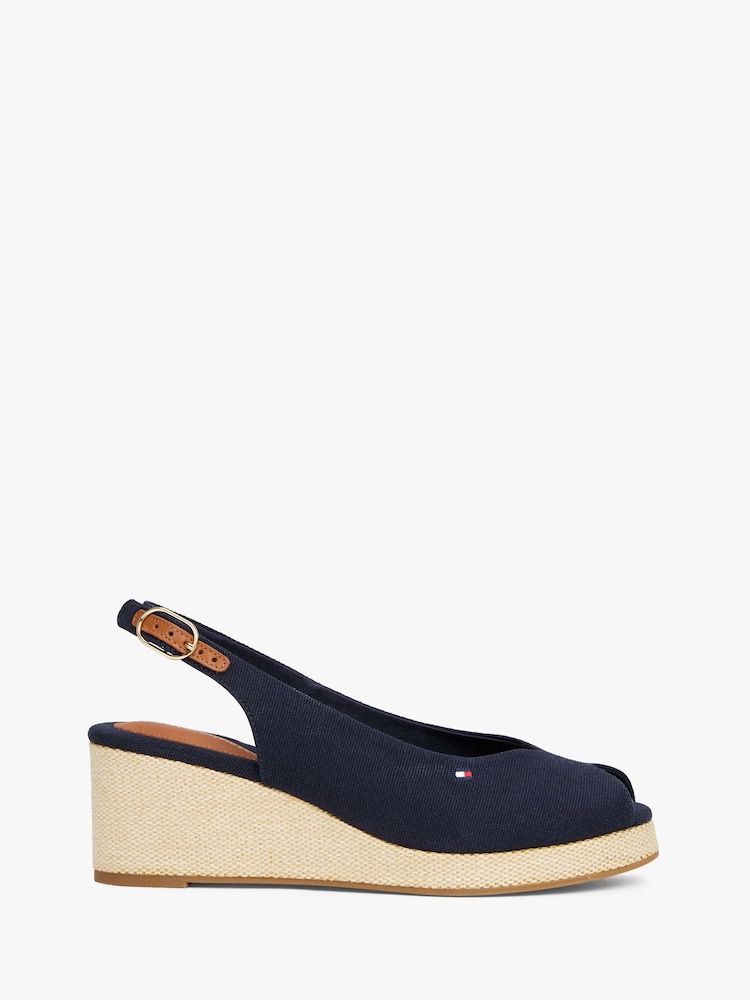 Tommy Hilfiger Blue Mid Wedge Slingback Sandals - Image 1 of 8 Tommy Hilfiger Blue Mid Wedge Slingback Sandals - Image 1 of 8