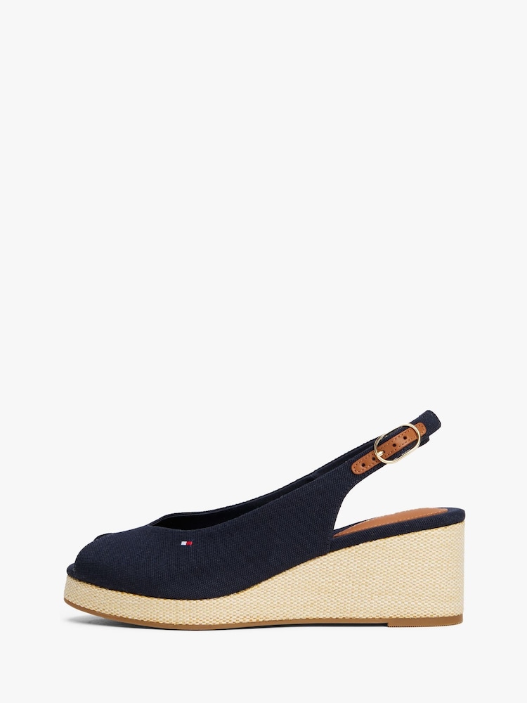 Tommy Hilfiger Blue Mid Wedge Slingback Sandals - Image 2 of 8 Tommy Hilfiger Blue Mid Wedge Slingback Sandals - Image 2 of 8