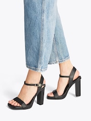Tommy Hilfiger Black Leather Heeled Sandals - Image 1 of 6