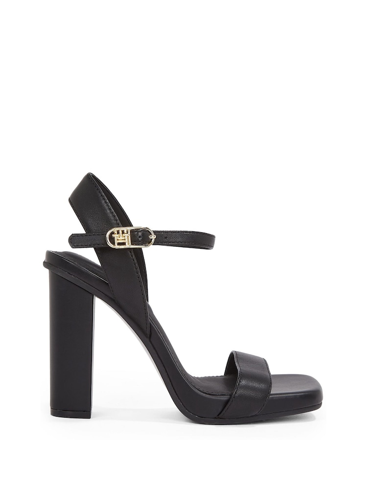 Tommy Hilfiger Black Leather Heeled Sandals - Image 2 of 6