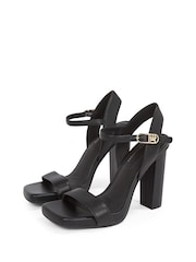 Tommy Hilfiger Black Leather Heeled Sandals - Image 4 of 6
