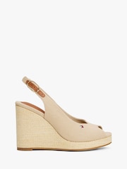 Creme - Tommy Hilfiger Mid Wedge Slingback Sandals - Imagem 1 de 7