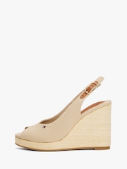 Creme - Tommy Hilfiger Mid Wedge Slingback Sandals - Imagem 2 de 7