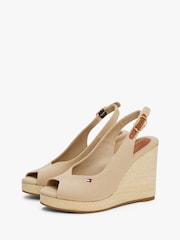 Creme - Tommy Hilfiger Mid Wedge Slingback Sandals - Imagem 3 de 7
