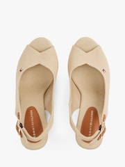 Creme - Tommy Hilfiger Mid Wedge Slingback Sandals - Imagem 4 de 7